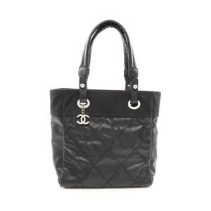 【二手】香奈兒 (Chanel) CHANEL 托特包 Paris Biarritz PM A34208 黑色皮革 Paris Biarritz 托特包 PM 女士二手 A
