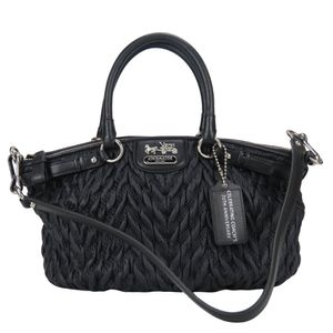 COACH 개더 손가방 나일론 레더 【중고】