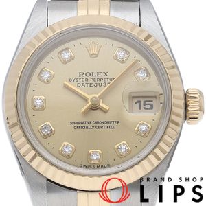 勞力士 Datejust 女士 10 鑽腕錶 69173G(T)，附原廠盒、保固卡，K18YG/SS 錶殼，顏色，已翻新拋光，1996 年，成色極佳 [二手]
