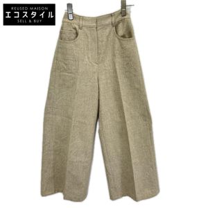 Theory Luxe 26SS 03-6106410 Beige Polyester High-Waisted Wide Pants - Colin-Lolly 34 [Used]