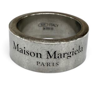 Excellent condition ★ Maison Margiela SM1UQ0082 Logo Ring, 925 Sterling Silver, Size 3 (equivalent to JP size 11), Made in Italy, Weight 9.4g, Women's