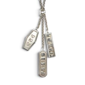 成色極佳 ★ TIFFANY&Co. Tiffany 925 1837 Element 三重吊墜項鍊，銀色，義大利製造，重 7.2 克，女士款