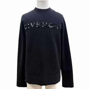 成色極佳 ▼ GIVENCHY BM90GX4Y54 100% 羊毛鉚釘 Logo 圓領針織衫 黑色 S 碼 法國製造 正品 男士