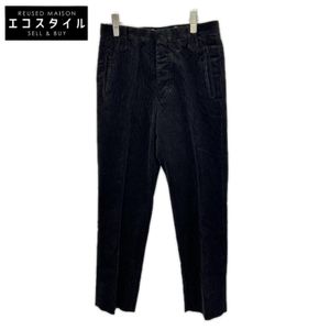 Double RL 782945548001 Italian-made dark brown cotton button-fly center-press corduroy tapered slacks, size 28 [Used]