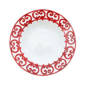 【二手】愛馬仕 HERMES 餐具 Guadalquivir 湯Plate白色/RED其他湯Plate男女通用 二手 A