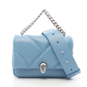 【二手】BVLGARI 手提包 Serpenti Forever Cabochon Mini 2WAY 蓝色 皮革 Serpenti Forever Cabochon Mini 单肩包