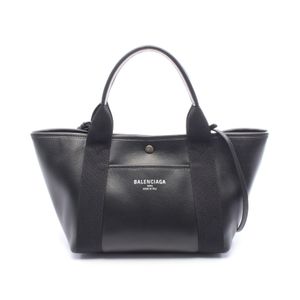 [Used] BALENCIAGA BIARRITZ Small 2-Way Tote Bag 810981 2ABGW 1000 Black Leather Women's Used A