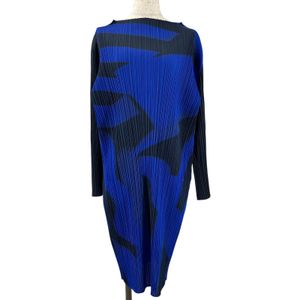 狀況極佳 ▲ 三宅一生 PP83-JH734 PLEATS PLEASE PLEASE 連身裙，藍色和黑色，2 碼，日本製造，正品，女裝。