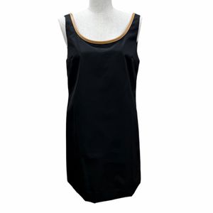 Excellent condition☆PRADA 2023 model Triangle logo Plate sleeveless mini dress, black, size IT 38, made in Italy, authentic, women's.