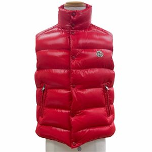 Excellent condition ▼ MONCLER C20914335005 TIB logo patch double zip-up gilet down vest RED 1 Authentic men's