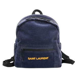 [Used] Saint Laurent Backpack, Rucksack, 623698 / Corduroy Navy
