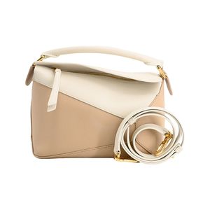 【二手】 LOEWE Puzzle Edge 小號手提包 A510P60X44 小牛皮 白色