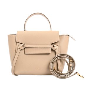 [Pre-owned] Celine CELINE handbag, Belt Bag Nano 189003, embossed leather, taupe