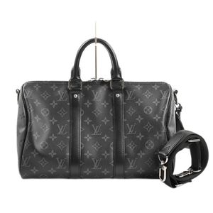 【二手】LOUIS VUITTONKeepall Bandoulière 35 波士頓包 M46655 黑色/灰色