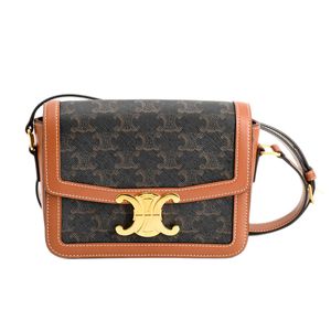 [Used] Celine CELINE Shoulder Bag Teen Triomphe Bag 188882 Triomphe Canvas Tan
