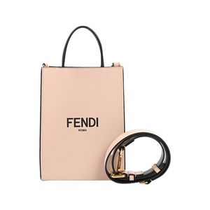 【二手】Fendi FENDI手提包購物袋 小號 8BH382-ADP6 小牛皮 淺粉紅色