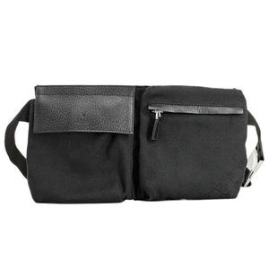 【二手】Gucci 28566 GG帆布黑色斜背包/腰包