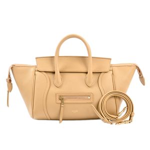 [Used] Celine CELINE Luggage Handbag L108J3056 Embossed Leather Beige