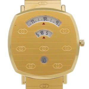 Gucci Grip Watch 157.3 Gold Plated Quartz Analog Display White Dial Grip Unisex [Used]