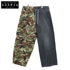 BALENCIAGA [미사용급/국내정품/23년제] 786645 USED 가공 하이브리드 배기 팬츠 XS [중고]