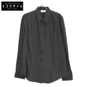 Celine 20FC5359I.38VA Black Small Pattern Long-Sleeve Shirt Size 40 [Used]