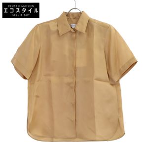 max Mara 2411111133 Camel Silk Short Sleeve Shirt Size 42 [Used]