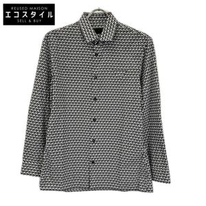 Prada 2022款，Raf Simons時期，UCM007，三角形logo印花襯衫，尺寸38/15 [二手]