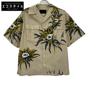 Prada 2023款，Raf Simons時期，SC770，三角形logo，花卉圖案襯衫，M碼 [二手]