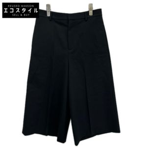 Celine, Hedi Slimane era, 2P233092D, Black Wool Center-Press Wide Cropped Pants, Size 38 [Used]