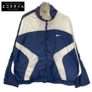 Nike 90s White x Navy Nylon Jacket, Size L [Used]