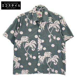 Sun Surf 【Duke Kahanamoku】DK39451 MOONLIGHT PALMTREE Aloha Shirt M【Used】