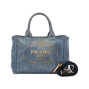 【二手】Prada Mini Canapa 手提包 1BG439 牛仔藍