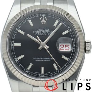 勞力士 Datejust 36 男士腕錶 Jubilee Datejust 36 116234(V)，附錶盒、保固卡，K18白金/不鏽鋼材質，黑色，拋光，2009 年，成色極佳 [二手]