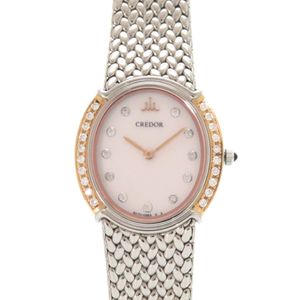 Excellent condition Seiko Credor GSWE946 5A70-0AT0 K18PG Diamond SS White Mother-of-Pearl Quartz Watch White Dial 0034 [Used] SEIKO