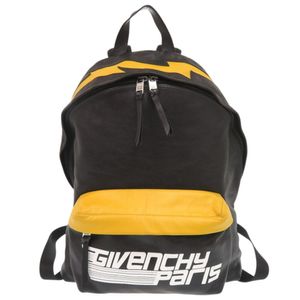 Excellent condition Givenchy logo print leather black and yellow backpack, black, item number 0441 [Used] GIVENCHY