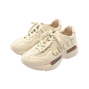 [중고] Gucci 구찌 스니커즈 Rhyton 라이톤 로고 528892 가죽 슈즈 로고 가죽 스니커즈 여성용 Used B