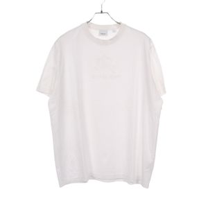 [Used] Burberry Short-Sleeve T-Shirt with Embroidered Logo, 8072751, White Cotton T-Shirt, Men's, Used A