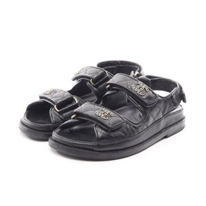 [Used] Chanel CHANEL Sandals Coco Mark Matelassé G35927 Leather Sandals Women's Used B