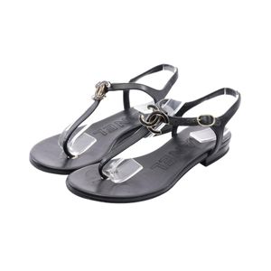 [Used] Chanel CHANEL Sandals Coco Mark T-strap G45428 Leather Shoes T-strap Sandals Women's Used B