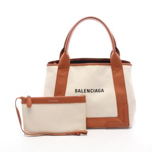 【二手】巴黎世家 (Balenciaga )手提包 海軍藍 Cabas S 碼 339933NATURAL/ブラウン皮革 海軍藍 Cabas S 碼 女士 二手 B