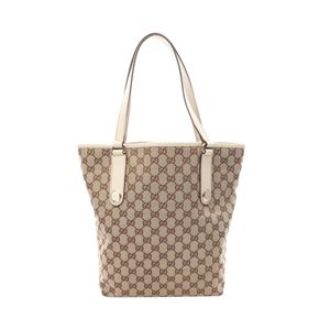 【중고】 Gucci 구찌 토트백 GG 캔버스 153009 베이지/아이보리 캔버스 레더 토트백 여성용 Used B