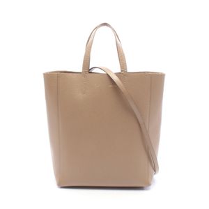[Used] Celine CELINE Tote Bag Vertical Small Cabas 2WAY Greige Leather Vertical Cabas Small Women's Used B