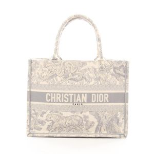 【中古】 ディオール Dior トートバッグ BOOK TOTE ブックトート ミディアム グレー キャンバス ブックトート ミディアム レディース Used B