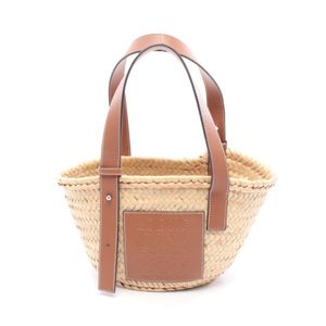 【二手】 LOEWE手提包 籃子包 S 小號NATURAL/ブラウン皮革籃子包 女士小號二手 A