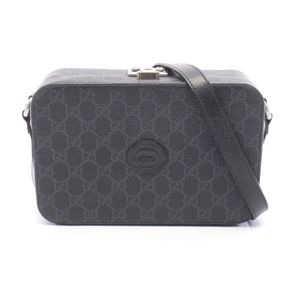 【중고】 Gucci 구찌 숄더백 인터로킹 G 하드 트렁크 724717 블랙 PVC 코팅 캔버스 레더 인터로킹 G 하드 트렁크 크로스바디백