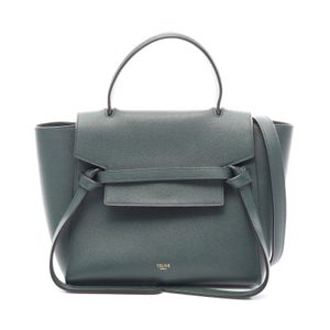 [Used] Celine CELINE Handbag BELT BAG MICRO Belt Bag Micro 2WAY Dark Green Leather Belt Bag Micro Women's Used A