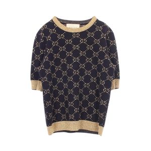 [중고] Gucci 구찌 니트/스웨터 GG 코튼 라메 반팔 526759 코튼 반팔 니트 여성용 Used A