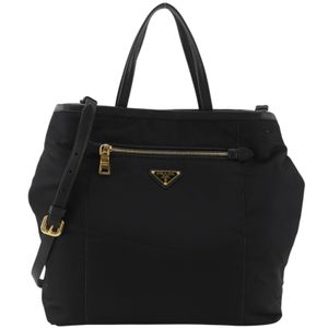 Prada PRADA 兩用肩背包，BN2282，尼龍 x 皮革，黑色，義大利製，兩用，女士 [二手]