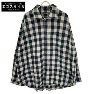 Balenciaga 2021 model 681007 Black x Pink Block Check Long-Sleeve Overshirt Size 37 [Used]