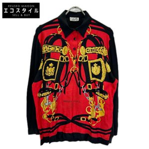 Hermes Red x Black Silk x Cashmere Patchwork Shirt [Used]